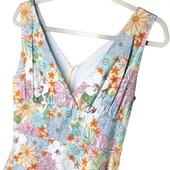 Felice Pappas Love-Life Size 6 Multicolor Floral Sheath Sleeveless Fitted Dress - Picture 2 of 8